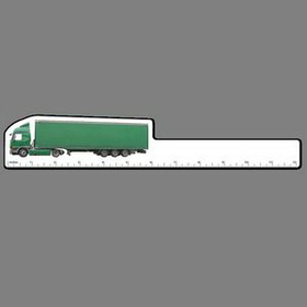 12" Ruler W/ Full Color Green Semi-Truck