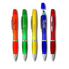 Custom Pen with Highlighter, 5 1/2" L x 5/8" W