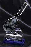 Custom Grand Slam, Crystal Tennis Racquet & Tennis Ball Trophy- 10