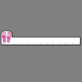12" Ruler W/ Full Color Pink Flip Flops