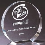 Custom Optical Cut Crystal Circle Award (5