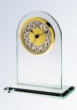 Custom Jade Glass Arch Clock, Fancy Arabic, 7 1/4
