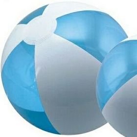 Custom 16" Inflatable Translucent Blue and White Beach Ball