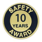 Blank Safety Award Pin - 10 Year, 3/4