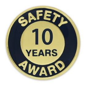 Blank Safety Award Pin - 10 Year, 3/4" W x 3/4" H