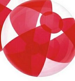 Custom 12" Inflatable Translucent Red and Clear Beach Ball