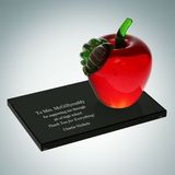 Custom Red Apple w/Smoke Glass Base, 4 3/8