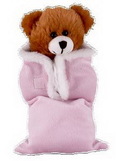 Custom Soft Plush Mocha Teddy Bear in Baby Sleeping bag 12