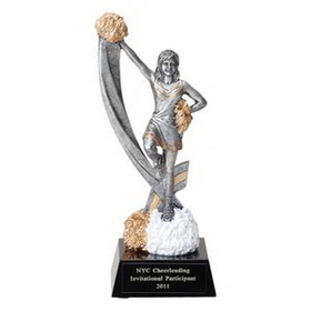 Custom 8 1/2" Cheerleading Trophy w/Cheerleader Figure
