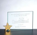 Custom 114-G68C3  - Starlight Achievement Award with Star Brass Holder-Jade Glass