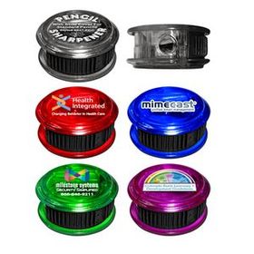 Custom Round Pencil Sharpeners with Full Color Decal, 2 1/2" L