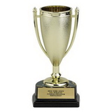 Custom Plastic Trophy Cup on Black Base (6 1/2