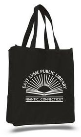 Custom 12 Oz. Colored Canvas Book Tote Bag w/ Full Gusset - 1 Color (14"x17"x7")
