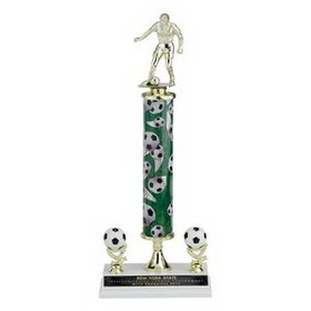 Custom Single Column Soccer Trophy w/Figure & 2 Sport Trims (17")