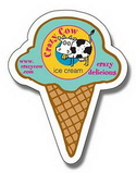 Custom Stock 30 Mil Ice Cream Cone Magnet, 2.25