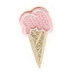 Custom Food Embroidered Applique - Ice Cream Cone W/ Waffle Cone