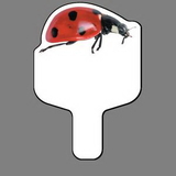 Custom Hand Held Fan W/ Full Color Lady Bug, 7 1/2
