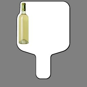 Custom Hand Held Fan W/ Full Color White Wine Bottle, 7 1/2" W x 11" H