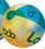 Custom 12" Inflatable Translucent Lime Green, Orange & Teal Beach Ball, Price/piece