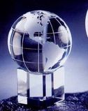 Custom Embedded Globe With Cube Base & Meridian Lines (1-3/16