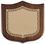 Blank Walnut Shield Series Plaque w/ Brass Plate/ Curved Top Edge (6 1/2"x6 1/2"), Price/piece