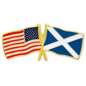 Blank Usa & Scotland Flag Pin, 1 1/8" W X 1/2" H