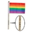 4" x 6" Polyester Rainbow Flag w/ Custom Direct Pad Printed Imprint on the Wooden Dowel, Price/piece