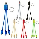 Custom Metallic 3-in-1 Keychain Cable with Type C USB, 6