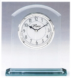 Custom Desk Clock In Clear Glass, 6-1/2