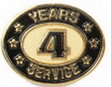 Custom Stock Die Struck Pin (4 Years Service)