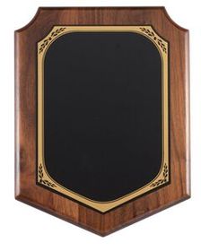 Blank American Walnut Plaque w/ Black Brass Engraving Plate (8"x10 1/2")