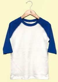 Custom The Laughing Giraffe&#174 Baby White/Royal Blue 3/4 Sleeve Baseball T-Shirt w/Folded Hem