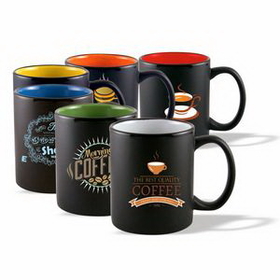 Coffee mug, 11 oz. Matte Ceramic Mug with Handle, Personalised Mug, Custom Mug, Advertising Mug, 3.75" H x 3.25" Diameter x 3.25" Diameter