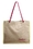 Custom Stylish Jute Colorful Tote Bag, 12 1/2" W x 4 1/4" L x 11" H, Price/piece