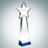 Custom Designer Collection Blue Star Goddess Optical Crystal Award (Small), 9 7/8