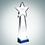 Custom Designer Collection Blue Star Goddess Optical Crystal Award (Small), 9 7/8" H x 3 7/8" W x 1 1/2" D, Price/piece