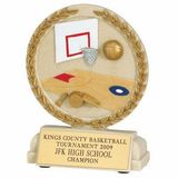 Custom Basketball Stone Resin Trophy w/ Engraving Plate
