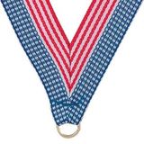 Blank Stars & Stripes Grosgrain Imported V Neck Ribbon - Medal Holder (30