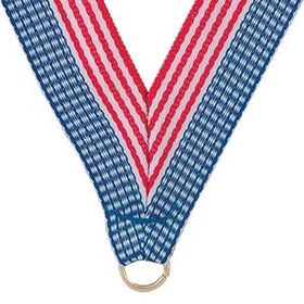 Blank Stars & Stripes Grosgrain Imported V Neck Ribbon - Medal Holder (30"x7/8")