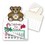 Teddy Bear Shape Custom Printed Calendar Pad Sticker W/ Tear Away Calendar, 4" L X 3" W, Price/piece