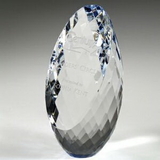 Custom Gem-Cut Ellipse Crystal Trophy - LARGE (SANDBLASTED)