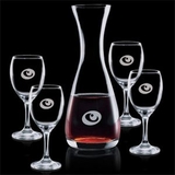 Custom 25 Oz. Bishop Carafe and 4 Wine Glass