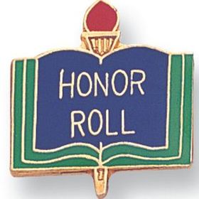 Blank Enamel Academic Award Pin (Honor Roll), 13/16" W