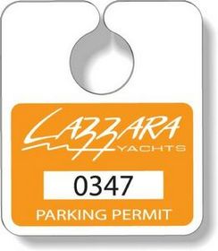 Custom .020 White Gloss Plastic Parking Tag / Permit (3.13"x3.63"), Spot Colors
