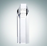 Custom Hexagon Optical Crystal Tower Award (Medium), 7 1/2