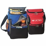 Custom 2 Compartment Deluxe Lunch Cooler Bag w/Front and Side