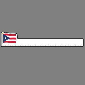12" Ruler W/ Full Color Flag Of Puerto Rico