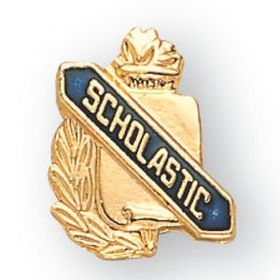 Blank Enameled & Epoxy Domed Scholastic Award Pin (Scholastic), 5/8" W