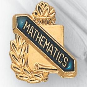 Blank Enameled & Epoxy Domed Scholastic Award Pin (Mathematics), 5/8" W