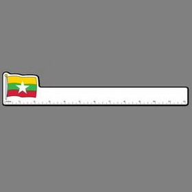 12" Ruler W/ Full Color Flag Of Myanmar
